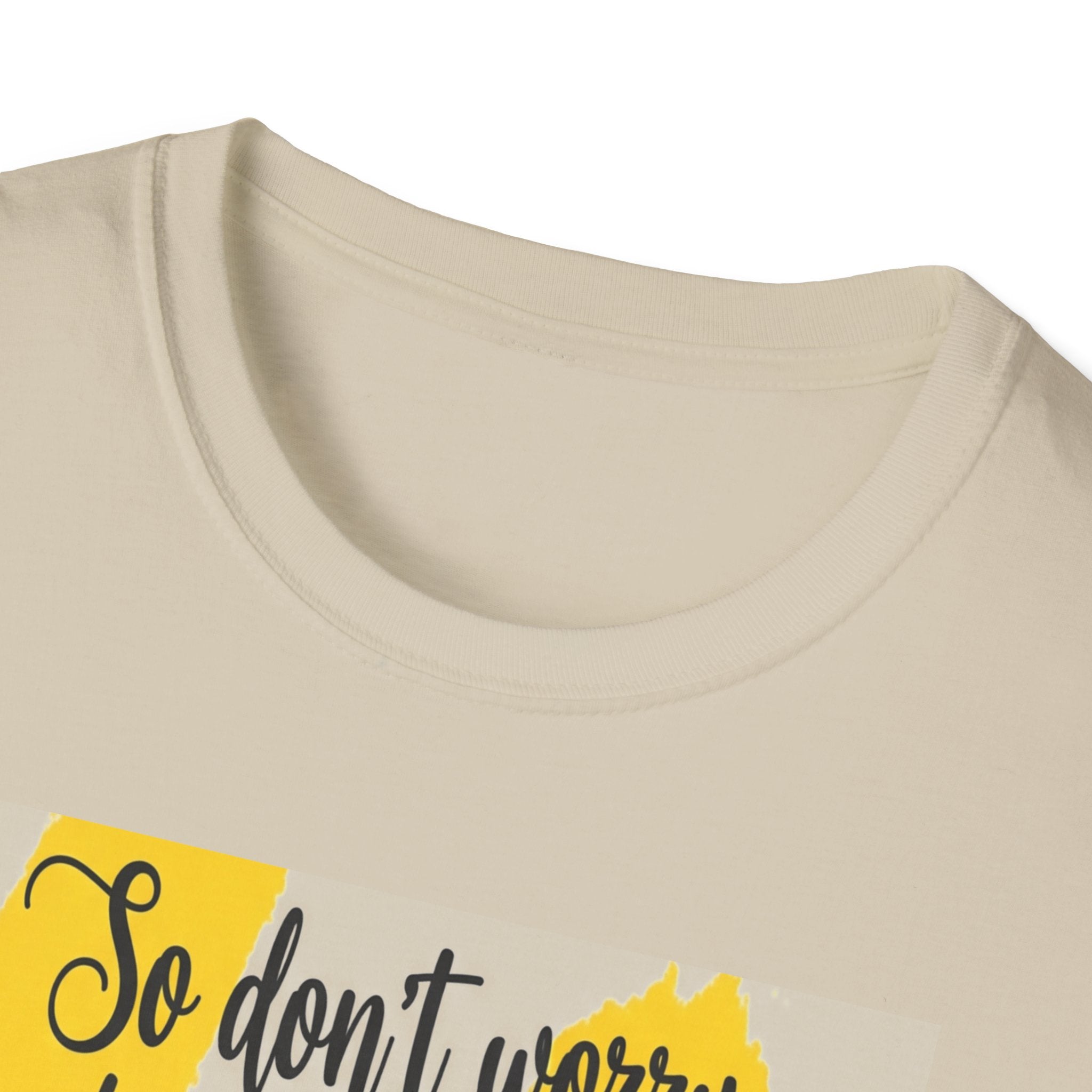 Unisex Oversized Cotton T-Shirt mathew 6:34 light yellow patch for US– Bible Verse Inspired Design