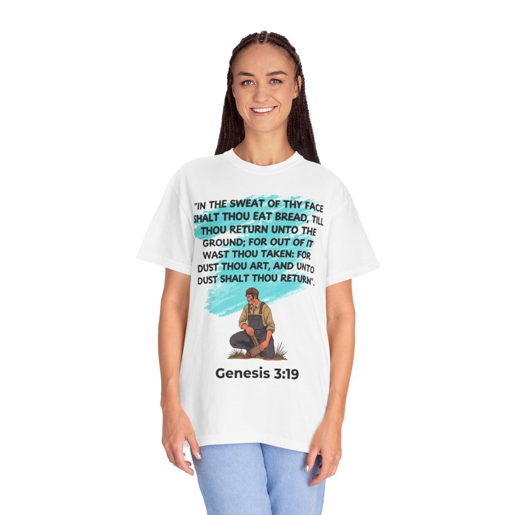 Buy Christian Quote & Bible Verse T-Shirt Genesis 3:19 | Bible Verse Inspired