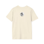 Unisex Oversized Cotton T-Shirt mathew 6:34 light yellow patch for US– Bible Verse Inspired Design