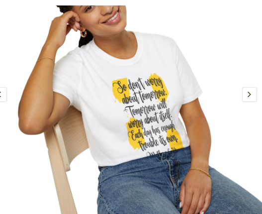 Buy Christian Quote & Bible Verse T-Shirt Mathew 6:34 Bible Verse Design