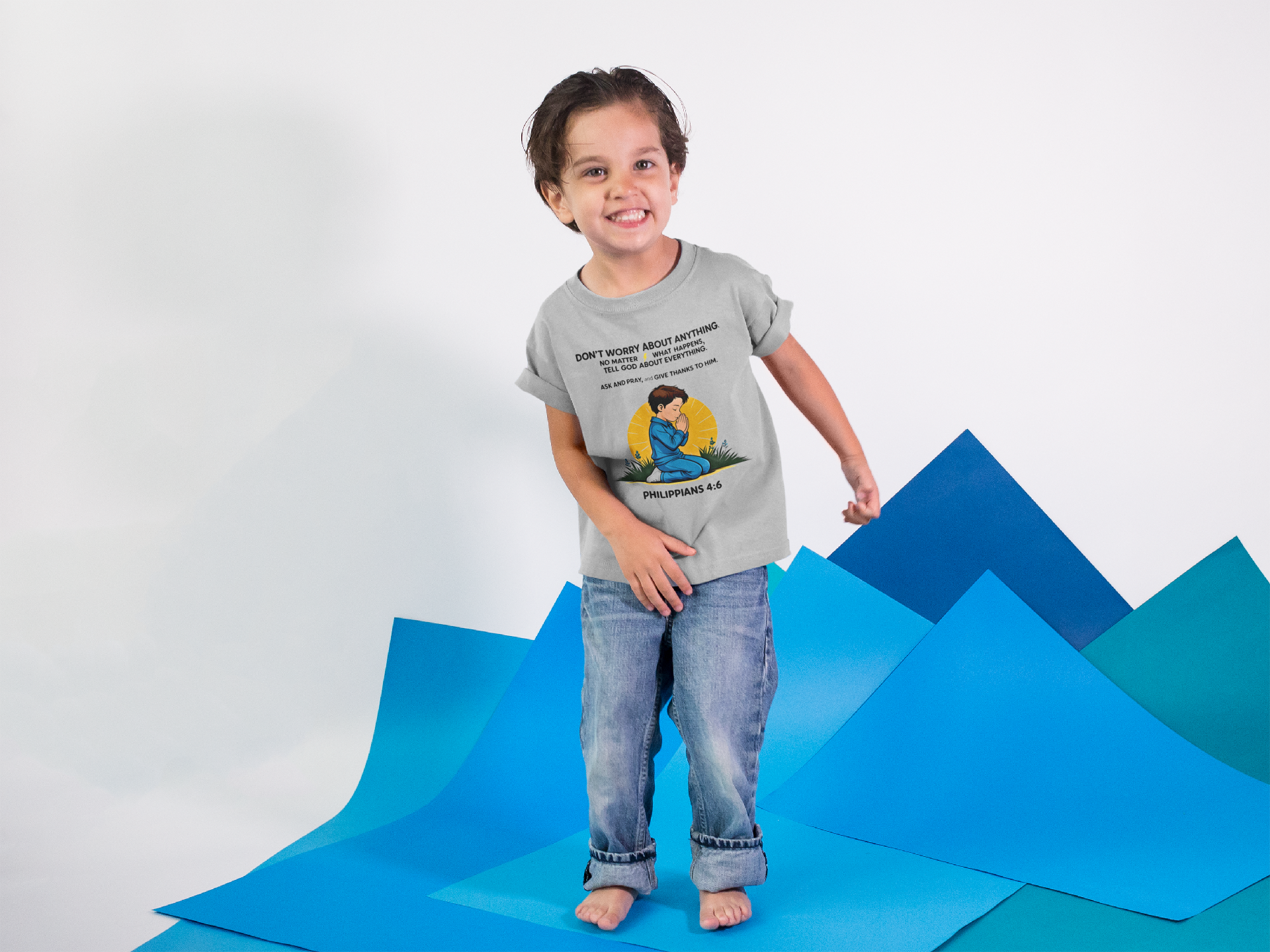 Buy Christian Bible Verse T-Shirts for Kids | Boy | Philippians 4:6