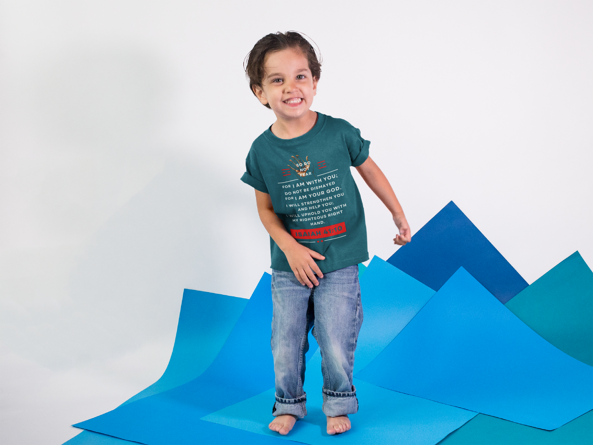 Buy Christian Bible Verse T-Shirts for Kids Boy Isaiah  41:10 Bible Verse Design