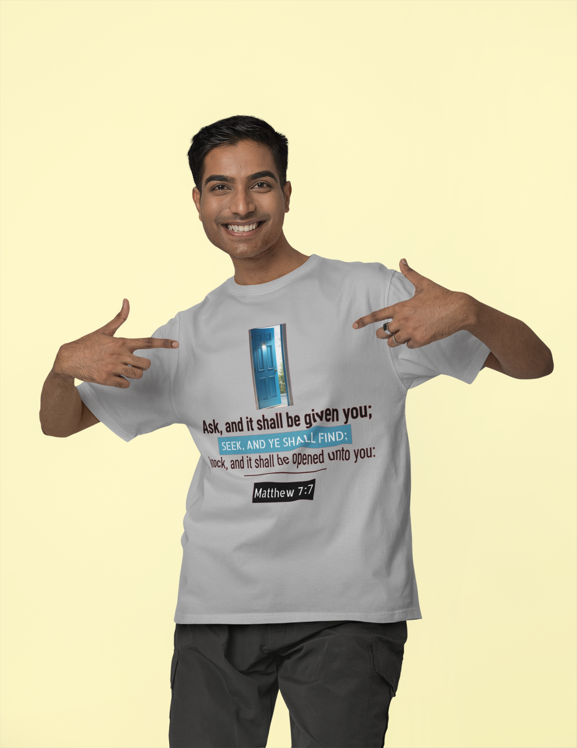 Buy Christian Quote & Bible Verse T-Shirt Matthew 7:7