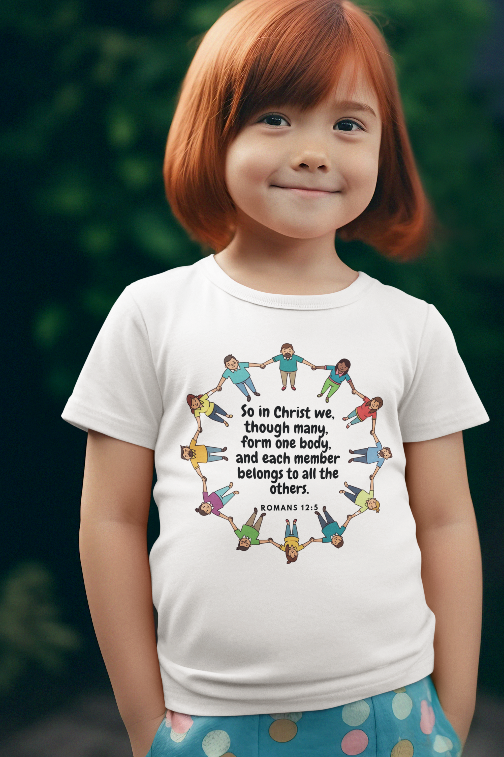 Kids Crew Neck T-Shirt  - Bible Verse Romans 12:5