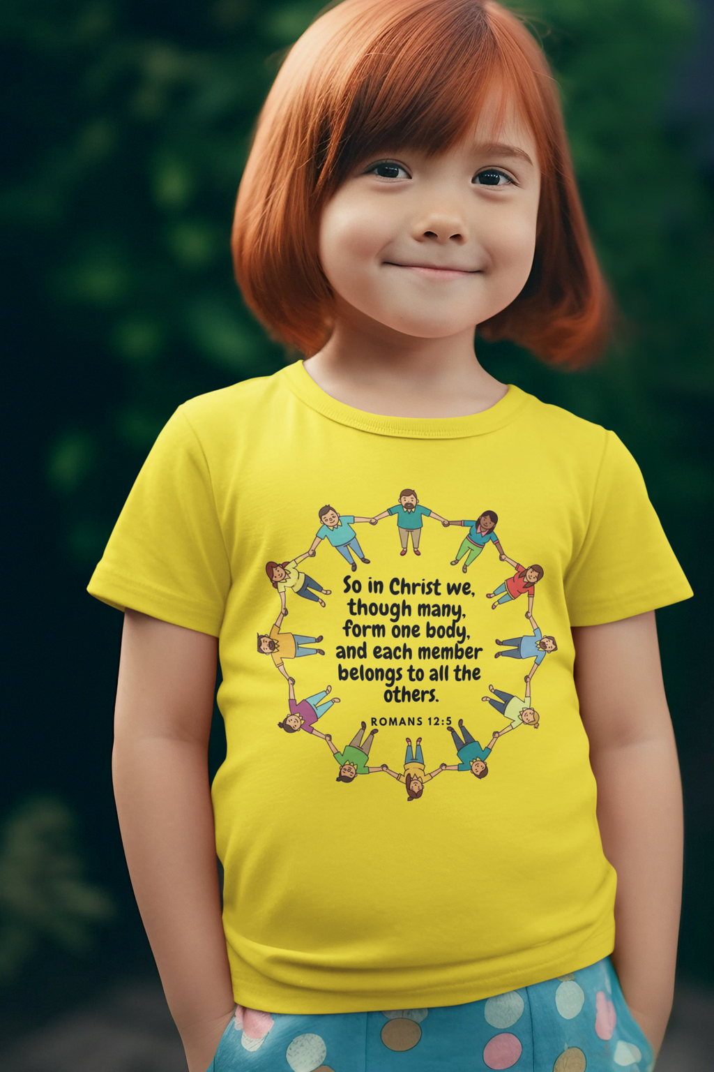 Kid's Crew Neck T-Shirt  - Bible Verse Romans 12:5