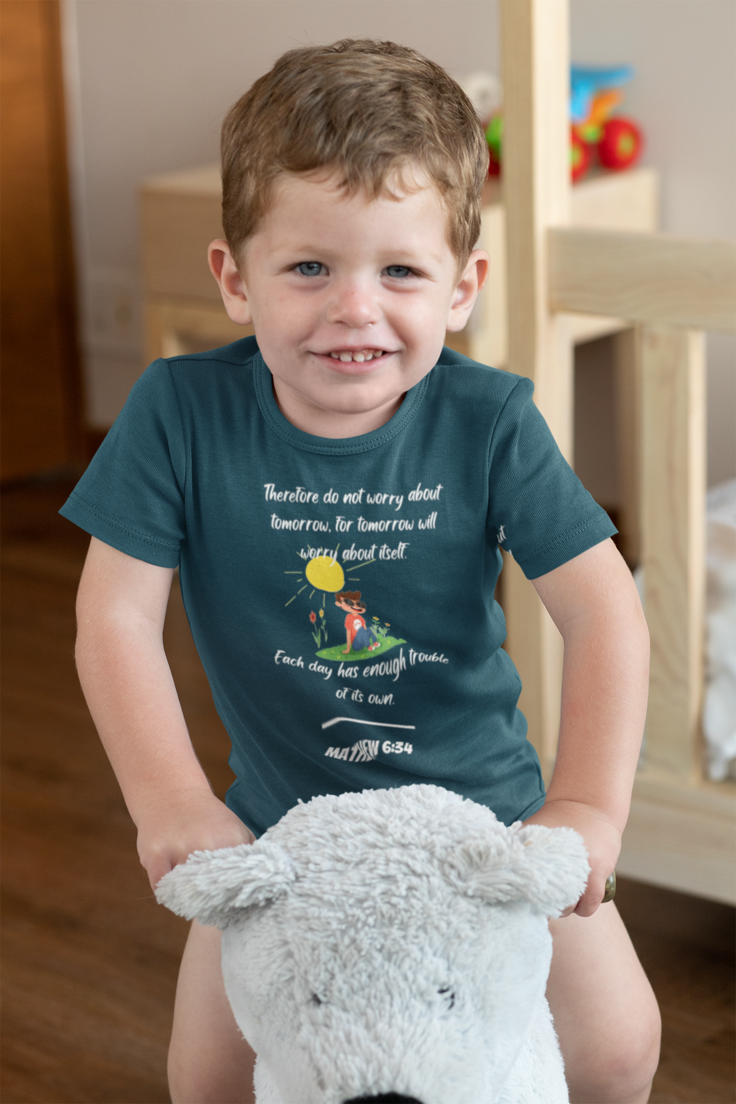 Buy Christian Bible Verse T-Shirts for Kids Boy Mathew 6:34