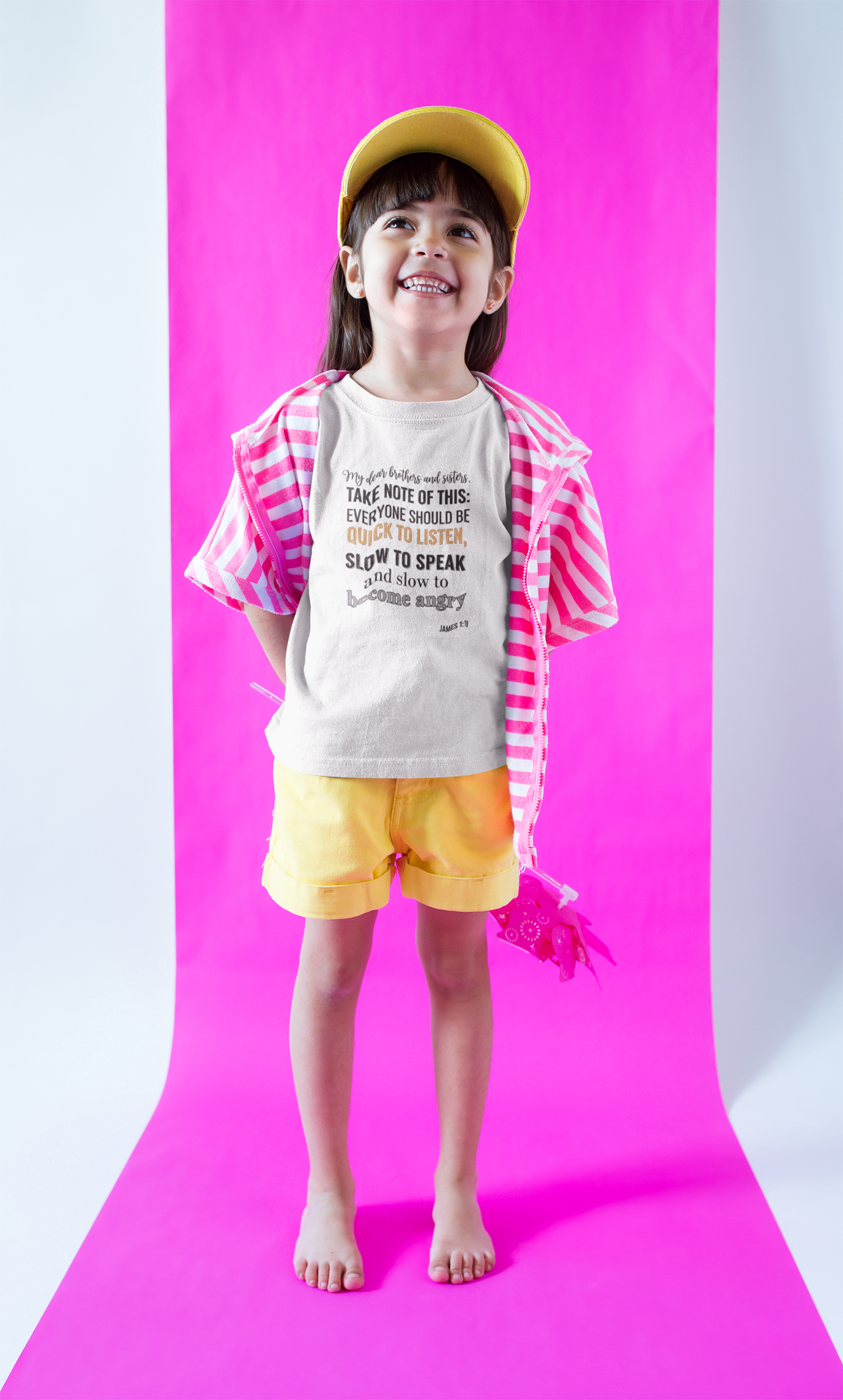 Buy Christian Bible Verse T-Shirts for Kids | Girl | James 1:19