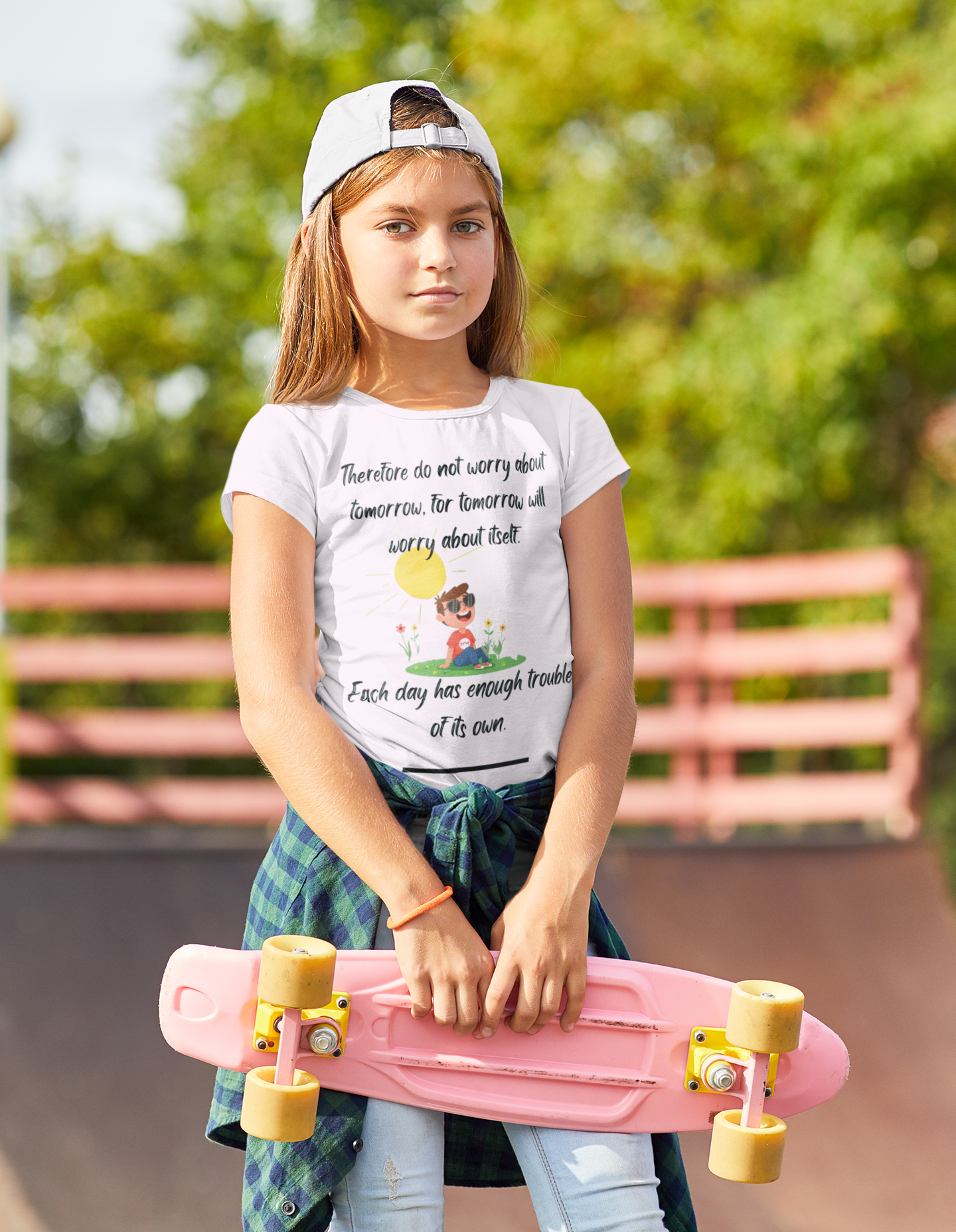 Buy Christian Bible Verse T-Shirts for Kids | Girl | Mathew 6:34