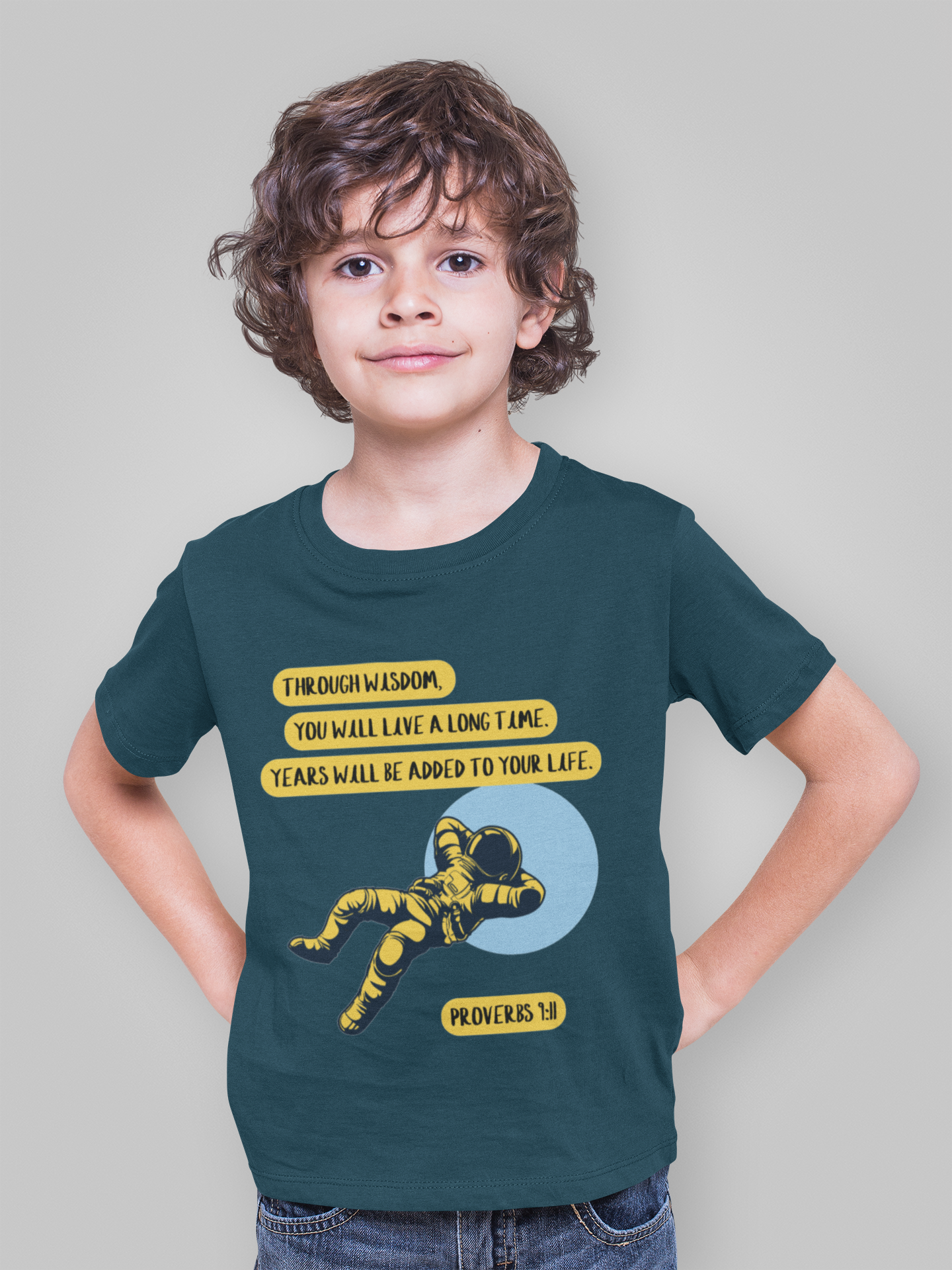 Buy Christian Bible Verse T-Shirts for Kids Boy | Proverbs 9:11