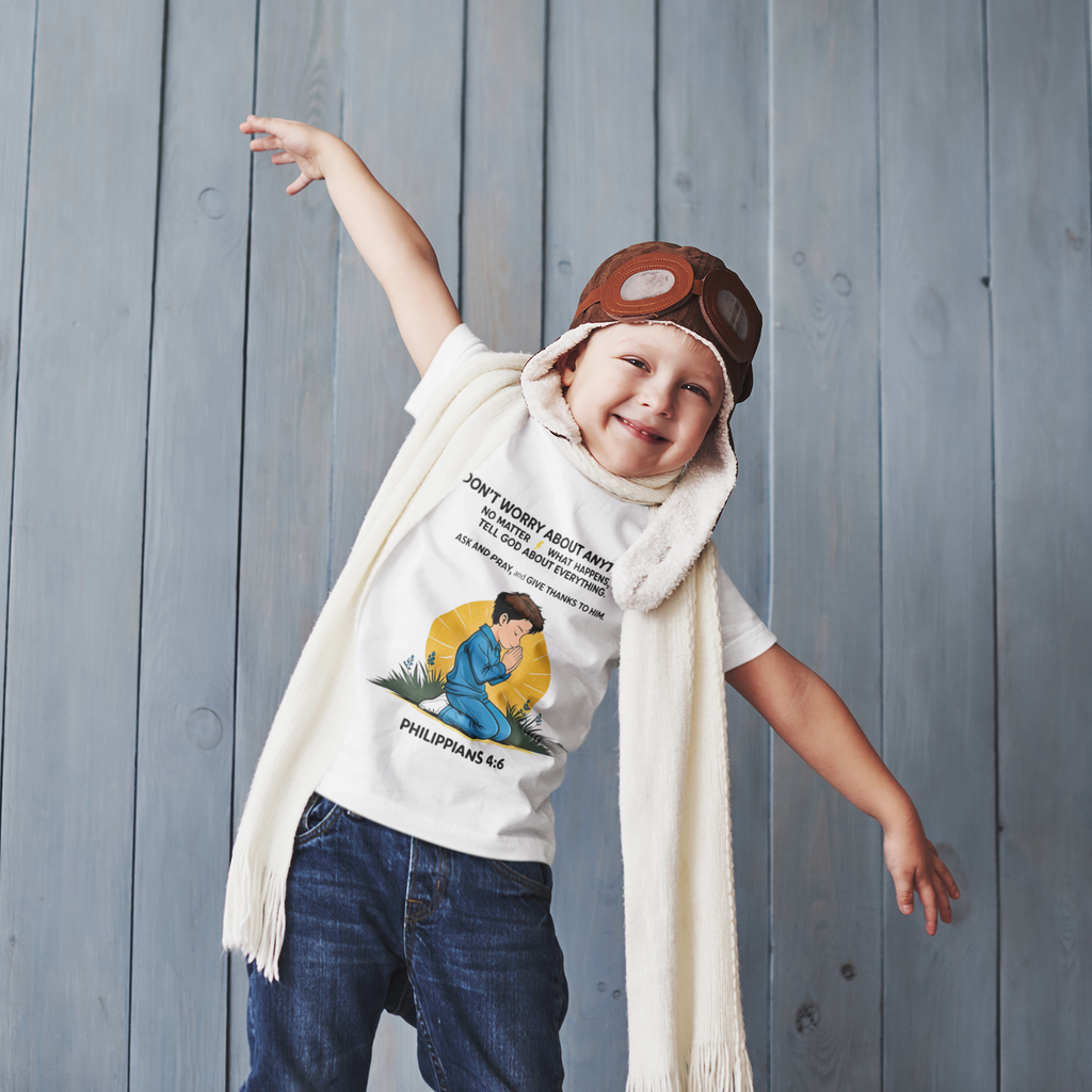 Buy Christian Bible Verse T-Shirts for Kids | Boy | Philippians 4:6