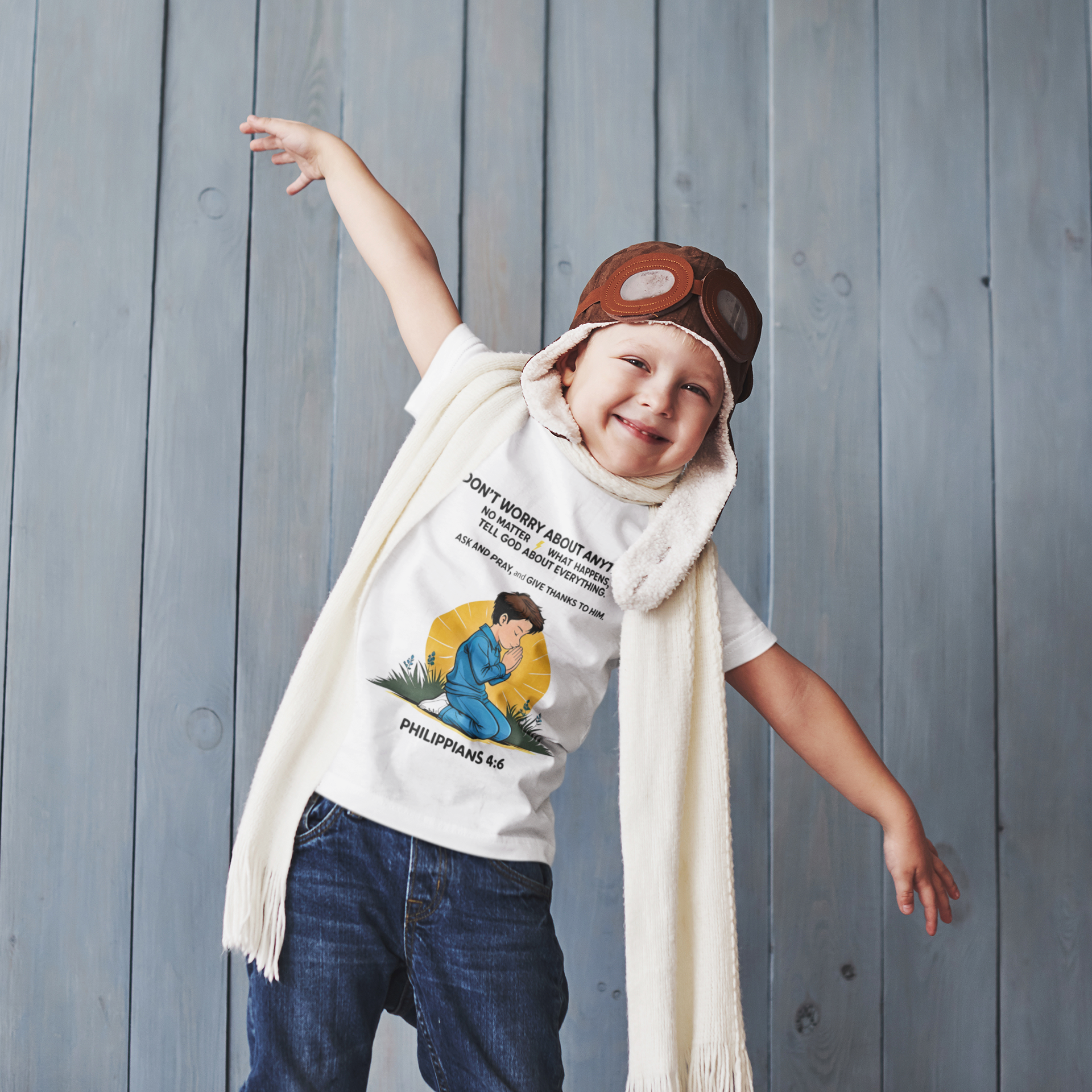 Buy Christian Bible Verse T-Shirts for Kids | Boy | Philippians 4:6