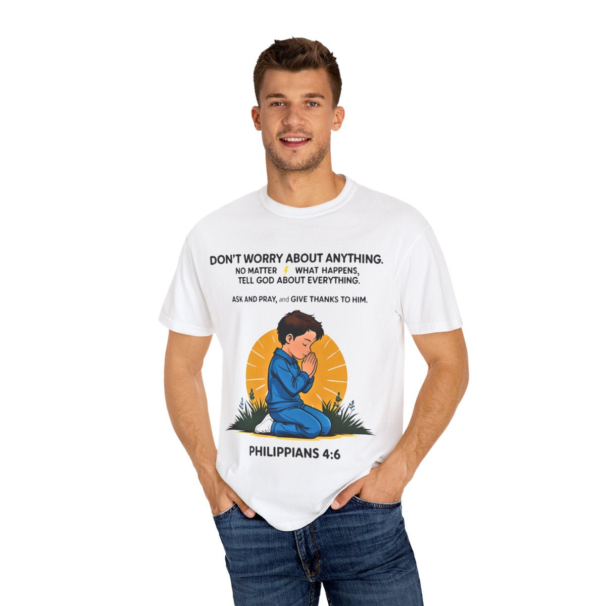 Buy Christian Quote & Bible Verse T-Shirt Philippians 4:6– Bible Verse Inspired Design
