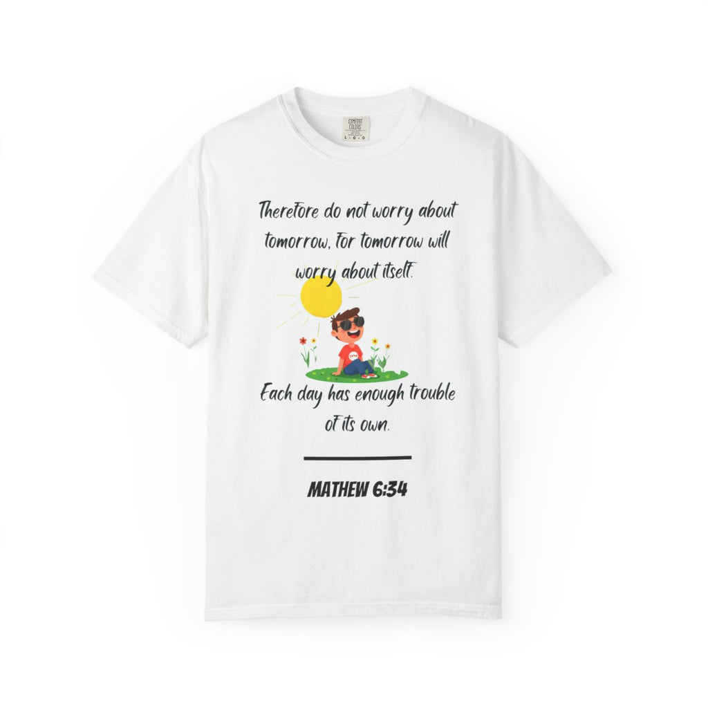 Buy Christian Quote & Bible Verse T-Shirt Matthew 6:34 – Bible Verse Inspired Design